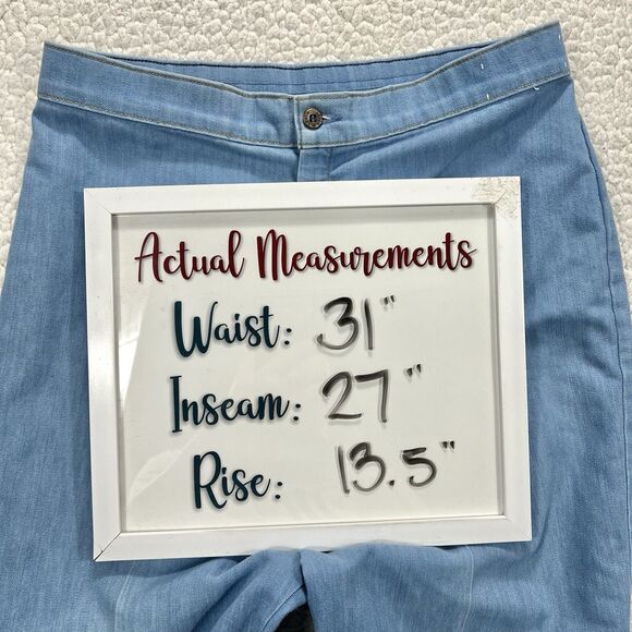 Vintage 70s Levi’s Orange Tab Chambray Wide Leg Pants Women’s 31x27 Boho Indie - Picture 14 of 14